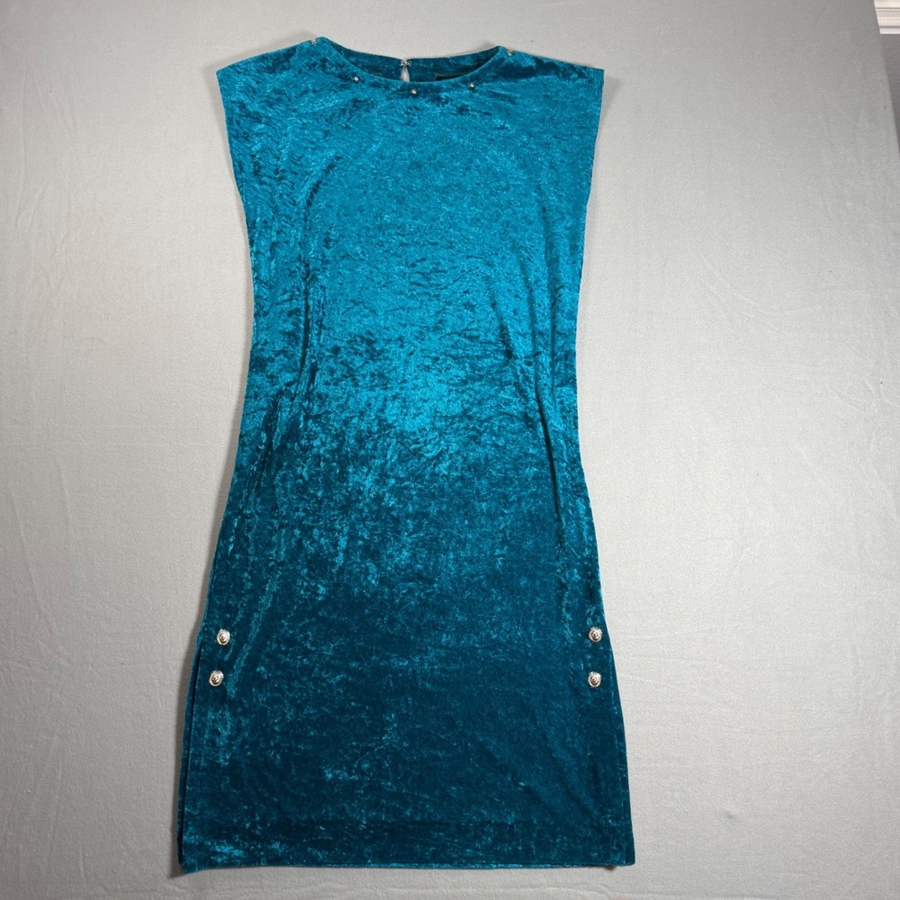Handmade Navajo Ceremonial Dress Womens M Teal Excellent Crushed Velvet